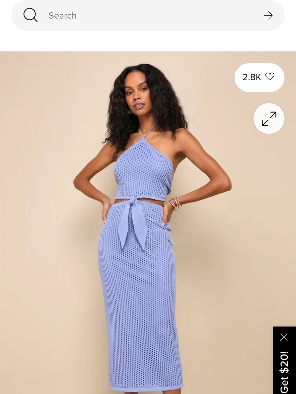 Lulu's Lavender Knit Halter Crop & Midi Skirt Set